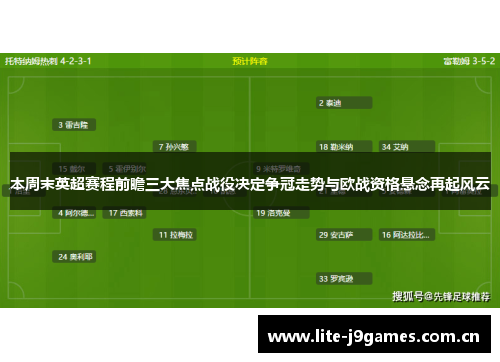 本周末英超赛程前瞻三大焦点战役决定争冠走势与欧战资格悬念再起风云 本周末英超赛程前瞻三大焦点战役决定争冠走势与欧战资格悬念再起风云